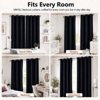MKHILL Grommet Blackout Curtains, 2 Panels - Black - product detail
