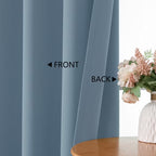 MKHILL Vela Mineral Short Blackout Curtains 36 Inch Length 2 Panels