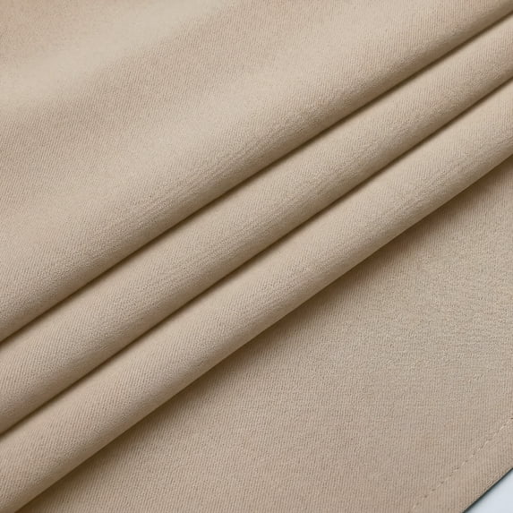MKHILL Vela Biscotti Beige Short Blackout Curtains 24 Inch 2 Panels, Room Darkening Thermal Insulated Rod Pocket Half Window Tier Curtains for Kitchen Sink Bathroom RV Camper