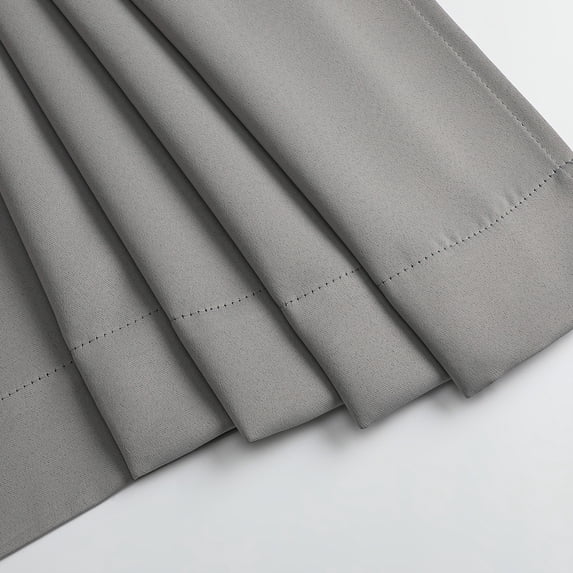 MKHILL Vela Grey Short Blackout Curtains 24 Inch 2 Panels Set