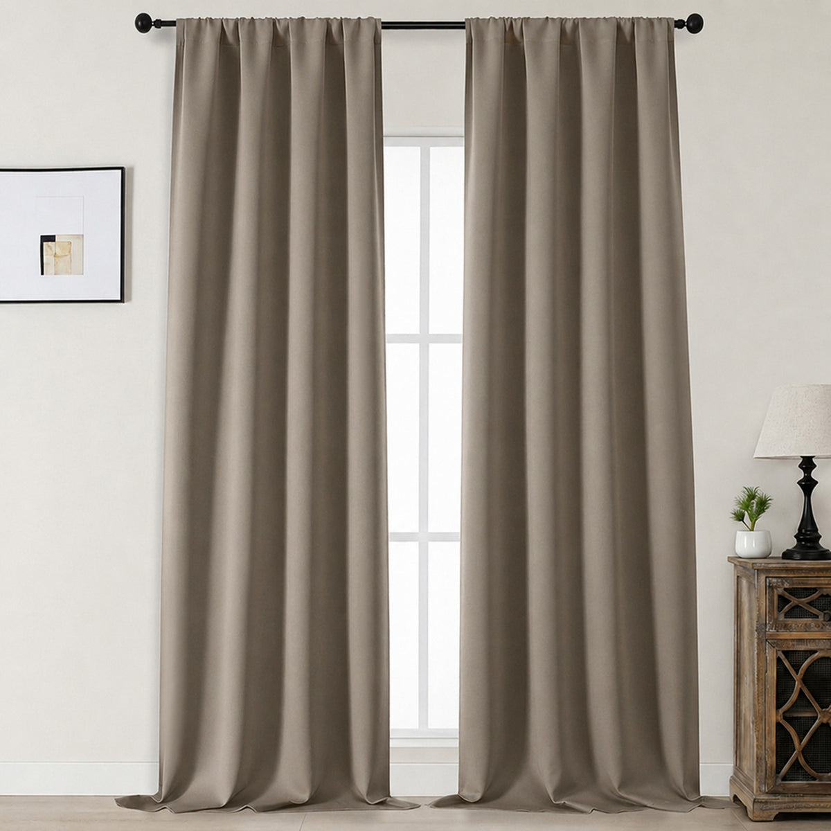 MKHILL Aether Blackout Curtains, 2 Panels - Latte - 50"W x 108"L - 2 Panels