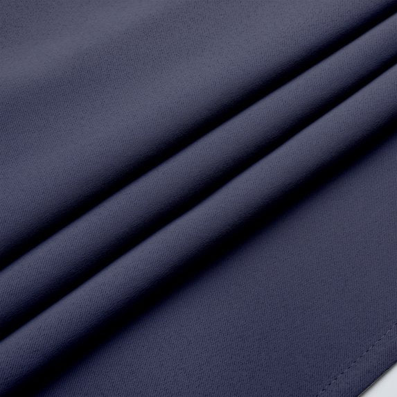 MKHILL Vela Navy Short Blackout Curtains 24 Inch Length 2 Panels