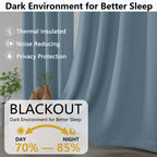 MKHILL Grommet Blackout Curtains, 2 Panels - Mineral - product detail