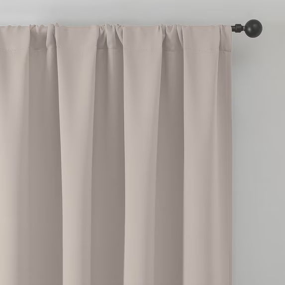 MKHILL Vela Stone Short Blackout Curtains 24 Inch Length 2 Panels