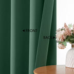 MKHILL Vela Ever Green Blackout Thermal Tier Curtains 2 Panels， 30"W x 24"L