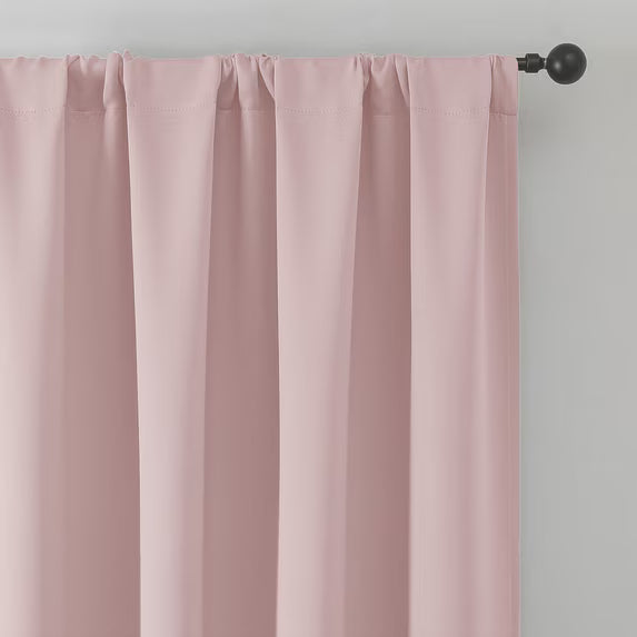 MKHILL Vela Blush Blackout Thermal Tier Curtains 2 Panels