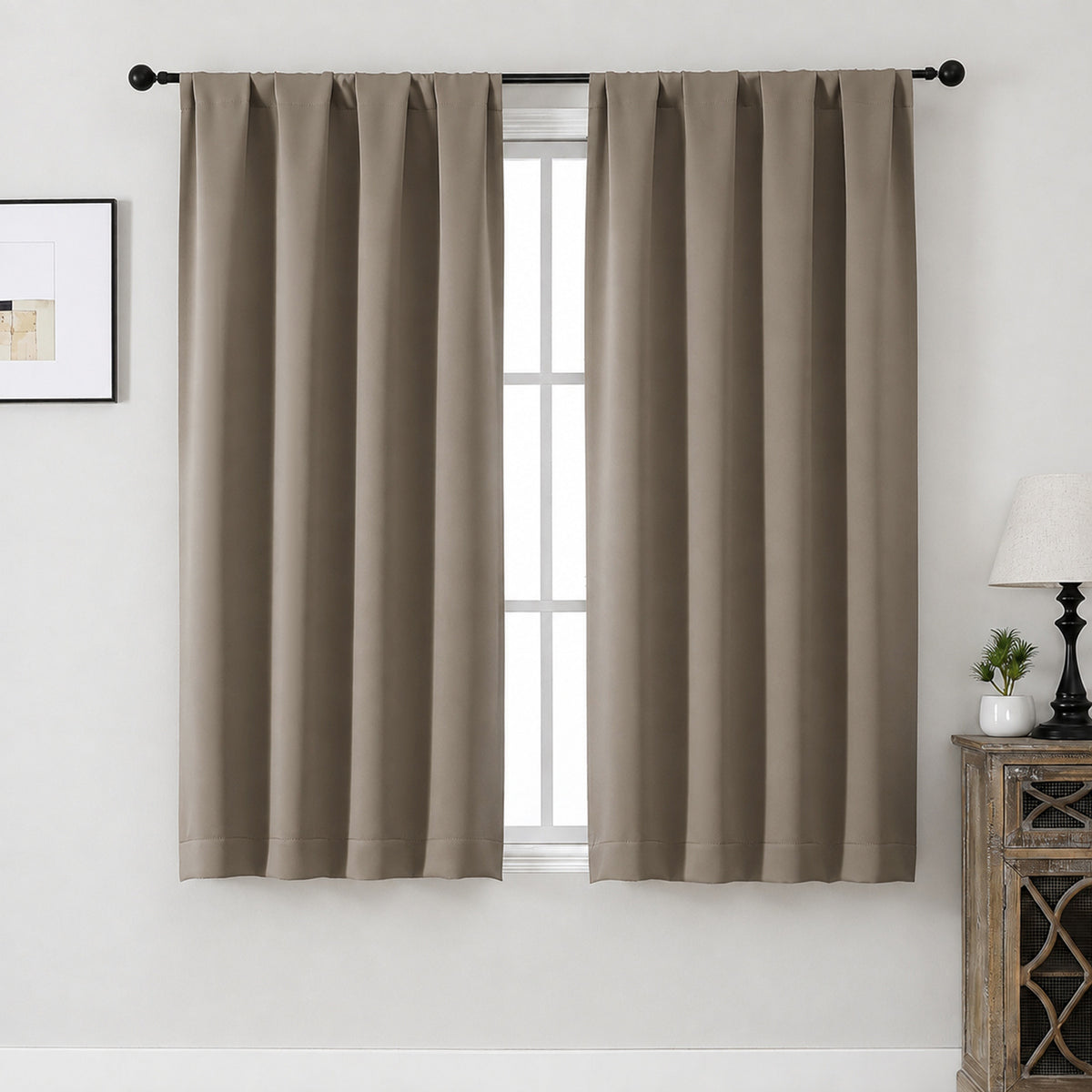 MKHILL Aether Blackout Curtains, 2 Panels - Latte - 40"W x 54"L - 2 Panels
