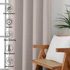 MKHILL Vela Stone Short Blackout Curtains 24 Inch Length 2 Panels