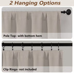 MKHILL Vela Stone Short Blackout Curtains 24 Inch Length 2 Panels